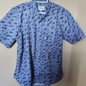 DGM Blue and Black Patterned Shirt